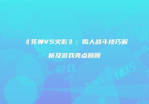 《死神VS火影》：鸣人战斗技巧解析及游戏亮点回顾