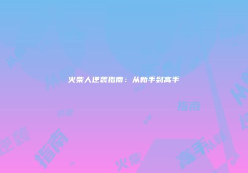 火柴人逆袭指南：从新手到高手