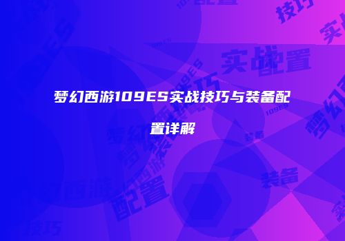 梦幻西游109ES实战技巧与装备配置详解