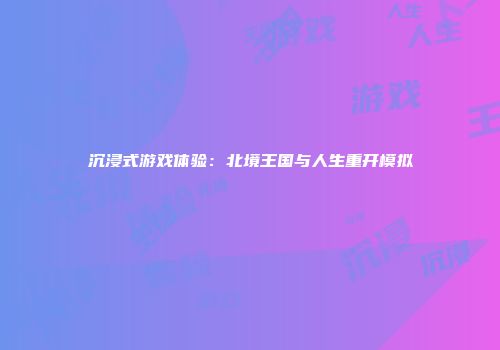 沉浸式游戏体验：北境王国与人生重开模拟