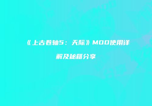 《上古卷轴5：天际》MOD使用详解及秘籍分享