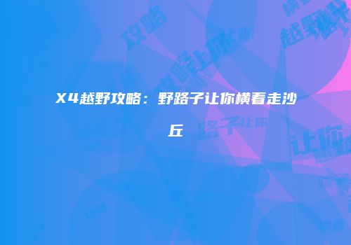 X4越野攻略：野路子让你横着走沙丘