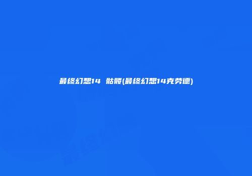 最终幻想14 骷髅(最终幻想14克劳德)