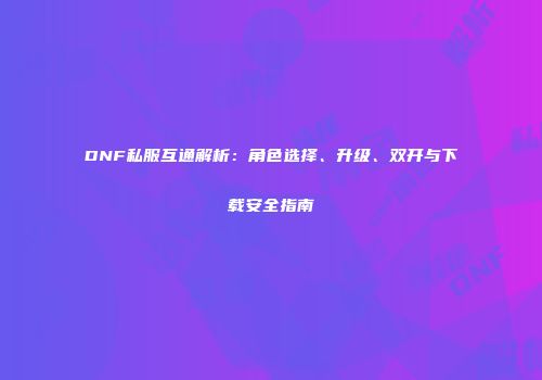 DNF私服互通解析：角色选择、升级、双开与下载安全指南