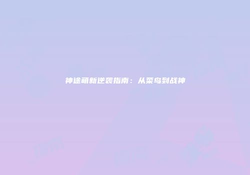 神途萌新逆袭指南：从菜鸟到战神