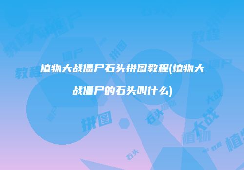 植物大战僵尸石头拼图教程(植物大战僵尸的石头叫什么)