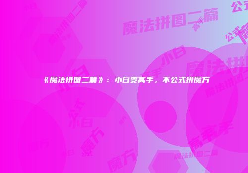 《魔法拼图二篇》：小白变高手，不公式拼魔方