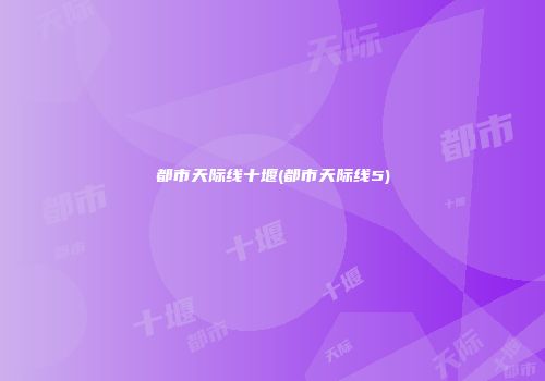 都市天际线十堰(都市天际线5)