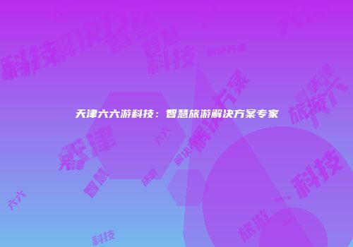 天津六六游科技：智慧旅游解决方案专家