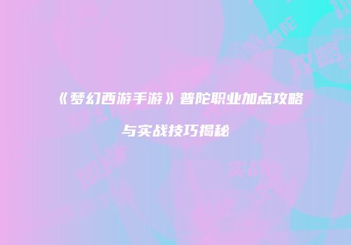 《梦幻西游手游》普陀职业加点攻略与实战技巧揭秘