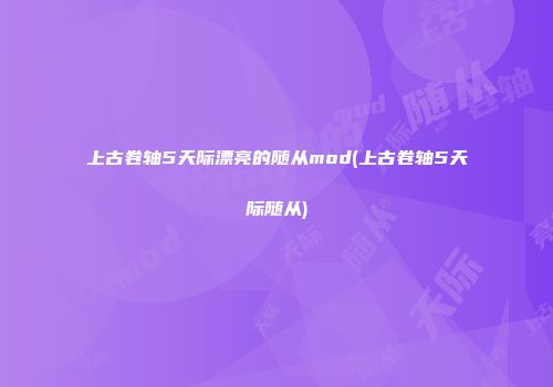 上古卷轴5天际漂亮的随从mod(上古卷轴5天际随从)