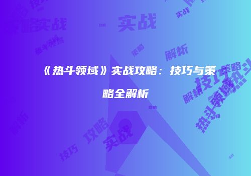 《热斗领域》实战攻略：技巧与策略全解析