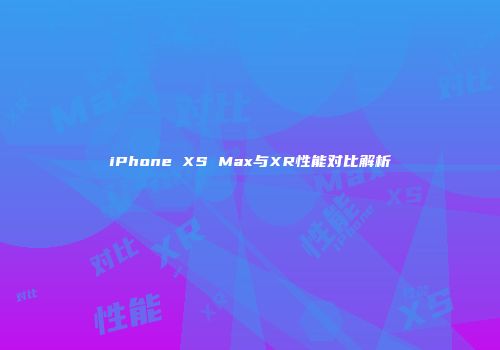 iPhone XS Max与XR性能对比解析