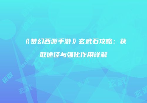 《梦幻西游手游》玄武石攻略：获取途径与强化作用详解