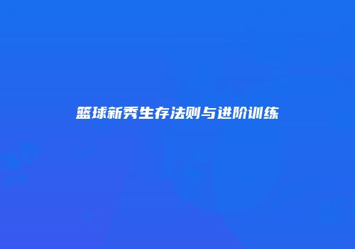 篮球新秀生存法则与进阶训练