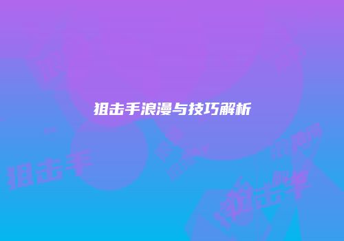 狙击手浪漫与技巧解析