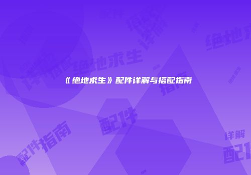 《绝地求生》配件详解与搭配指南