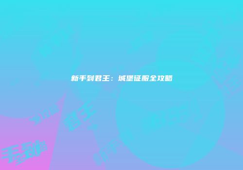 新手到君王：城堡征服全攻略