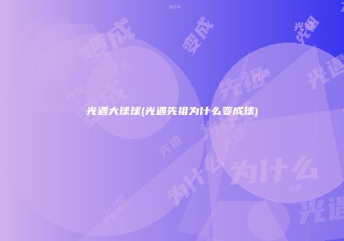 光遇大球球(光遇先祖为什么变成球)
