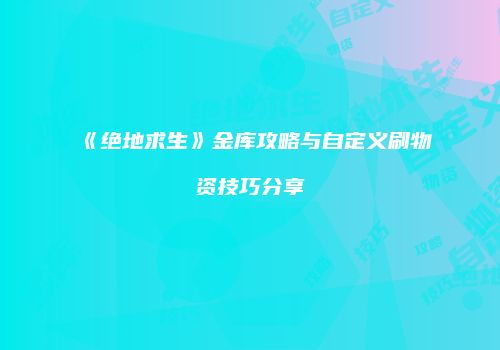 《绝地求生》金库攻略与自定义刷物资技巧分享