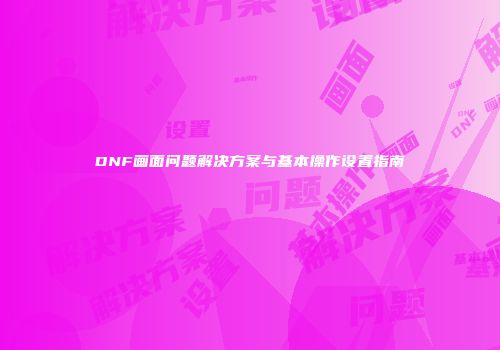 DNF画面问题解决方案与基本操作设置指南