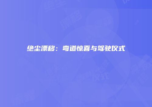绝尘漂移：弯道惊喜与驾驶仪式