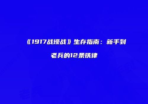 《1917战壕战》生存指南：新手到老兵的12条铁律