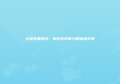 小鱼装备推荐：提高生存能力和输出效率
