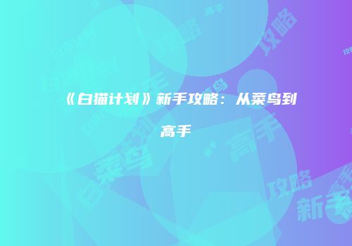 《白猫计划》新手攻略：从菜鸟到高手