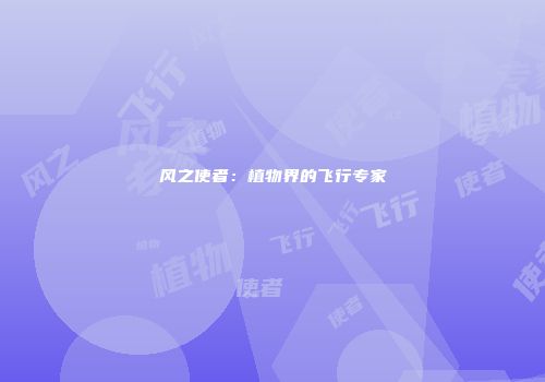 风之使者：植物界的飞行专家
