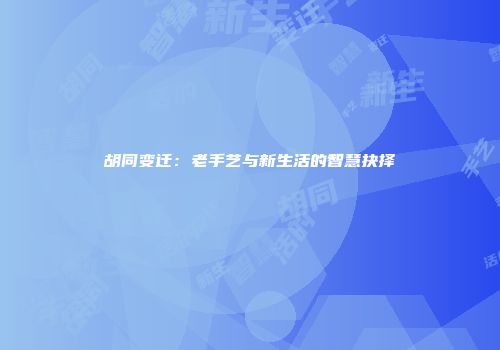 胡同变迁：老手艺与新生活的智慧抉择