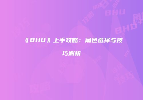 《BHU》上手攻略：角色选择与技巧解析