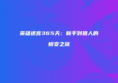 英雄迷宫365天：新手到猎人的蜕变之旅