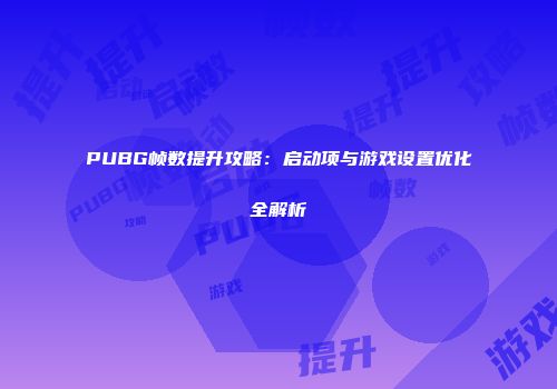 PUBG帧数提升攻略：启动项与游戏设置优化全解析