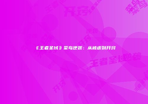 《王者圣域》菜鸟逆袭：从被虐到开窍