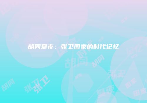 胡同夏夜：张卫国家的时代记忆