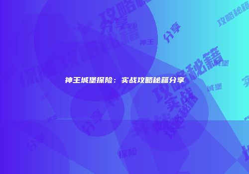 神王城堡探险：实战攻略秘籍分享