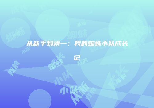 从新手到榜一：我的蜘蛛小队成长记