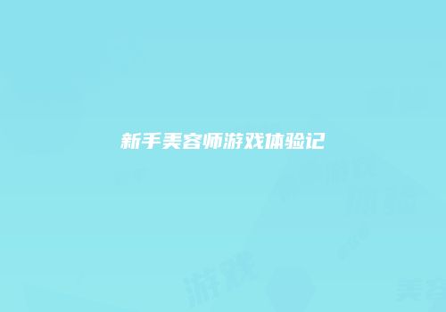 新手美容师游戏体验记