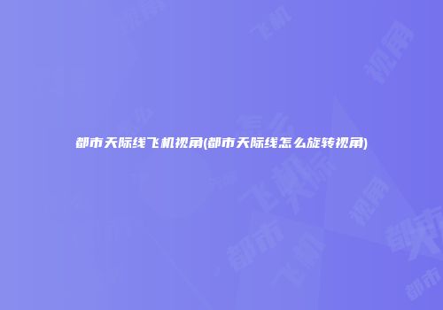 都市天际线飞机视角(都市天际线怎么旋转视角)