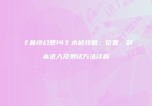 《最终幻想14》木桩攻略：位置、副本进入及测试方法详解