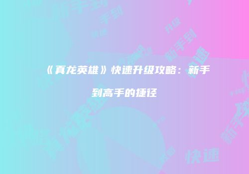 《真龙英雄》快速升级攻略：新手到高手的捷径