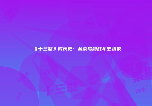 《十三煞》成长史：从菜鸟到战斗艺术家
