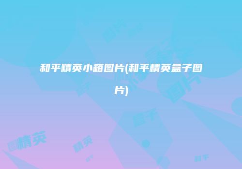 和平精英小箱图片(和平精英盒子图片)