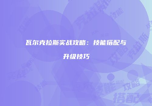 瓦尔克拉斯实战攻略：技能搭配与升级技巧