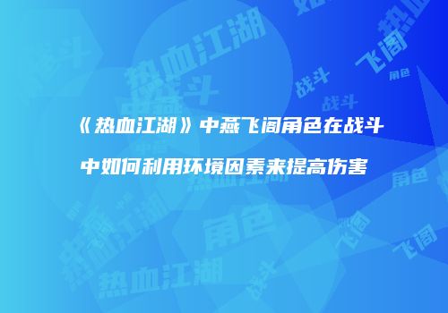 《热血江湖》中燕飞阁角色在战斗中如何利用环境因素来提高伤害