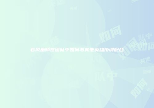 若风巫师在团队中如何与其他英雄协调配合