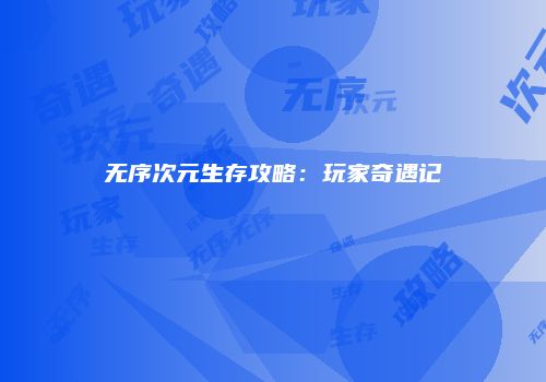 无序次元生存攻略：玩家奇遇记