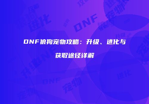 DNF狼狗宠物攻略：升级、进化与获取途径详解