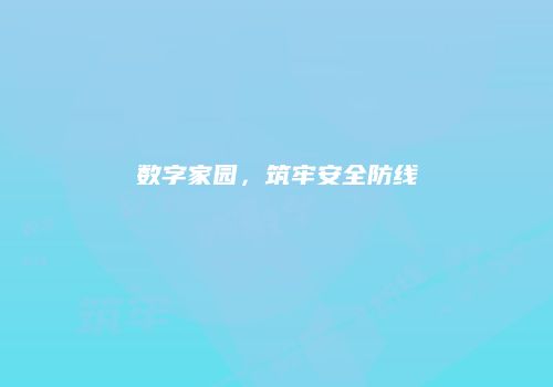数字家园，筑牢安全防线